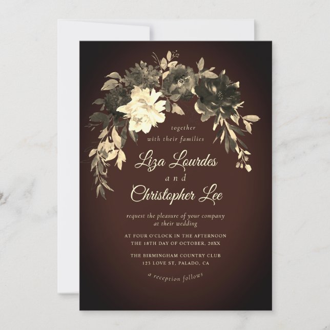 Invitación Elegante Boda romántico romántico de otoño (Anverso)