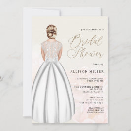 Invitación Elegante Boda romántico vestido con ducha de novia