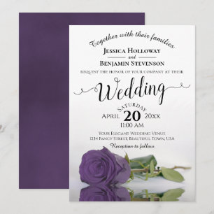 Invitación Elegante Boda Rosa Amethyst Purple