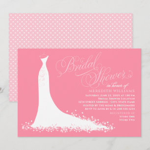 Invitación Elegante Boda rosa brillante ducha de novia