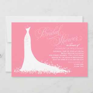 Invitación Elegante Boda rosa brillante ducha de novia
