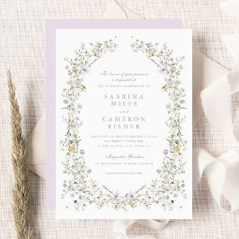 Invitación Elegante Boda rosa de flores silvestres de flor de