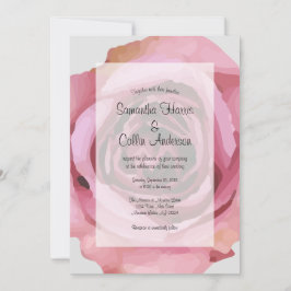 Invitación Elegante Boda Rosa de primavera púrpura grande