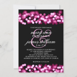 Invitación Elegante Boda Rosa Hollywood Glam