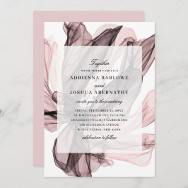 Invitación Elegante Boda rosa húmedo floral y turbio