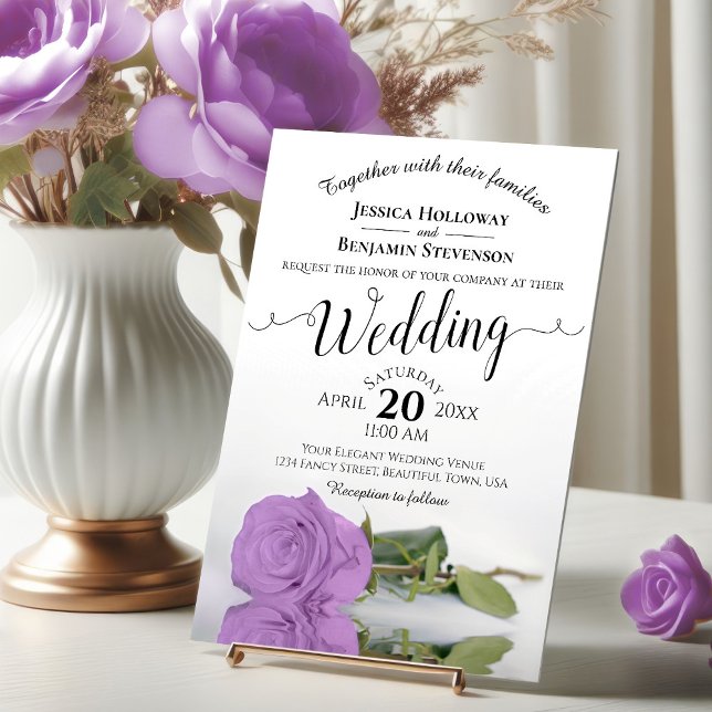Invitación Elegante Boda Rosa Lilac Purple (Subido por el creador)