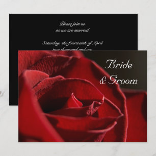 Invitación Elegante Boda Rosa Rojo