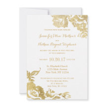 Elegante Boda Rosa simple y moderno Floral Gold