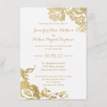 Elegante Boda Rosa simple y moderno Floral Gold