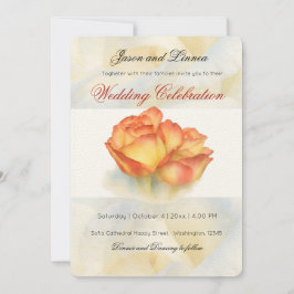 Invitación Elegante Boda Rosas de acuarela Pastel Petals