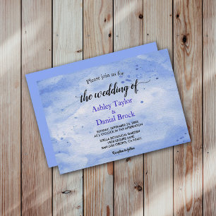 Invitación Elegante Boda ruso de acuarela de la Marina Azul