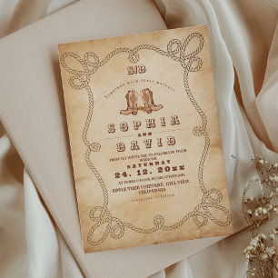 Invitación Elegante boda rústica occidental