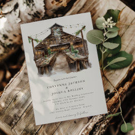Invitación Elegante Boda rústico acuarela de campo