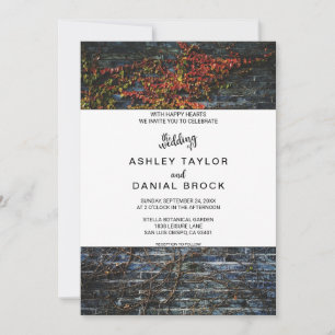 Invitación Elegante Boda rústico botánico floral de otoño