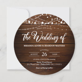 Invitación Elegante Boda Rústico de cuerda de madera de paja