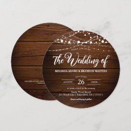Invitación Elegante Boda Rústico de cuerda de madera de paja