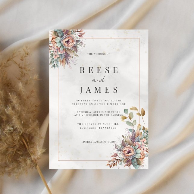 Invitación Elegante Boda rustico de flores silvestres (Subido por el creador)