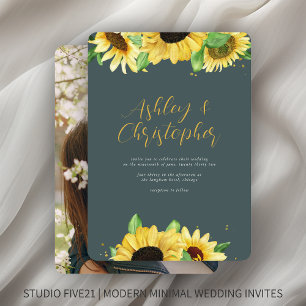 Invitación Elegante Boda Rústico de fotografías de pizarra de