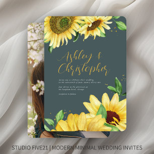 Invitación Elegante Boda Rústico de fotografías de pizarra de