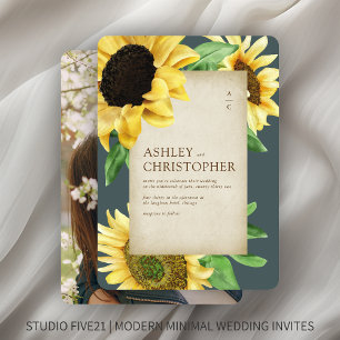 Invitación Elegante Boda Rústico de fotografías de pizarra de