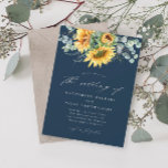 Invitación Elegante Boda Rústico de Girasol<br><div class="desc">Invitación a una boda floral de bonito con girasol acuarela y ramo de eucalipto. Haga clic en el botón de edición para personalizar de este diseño.</div>