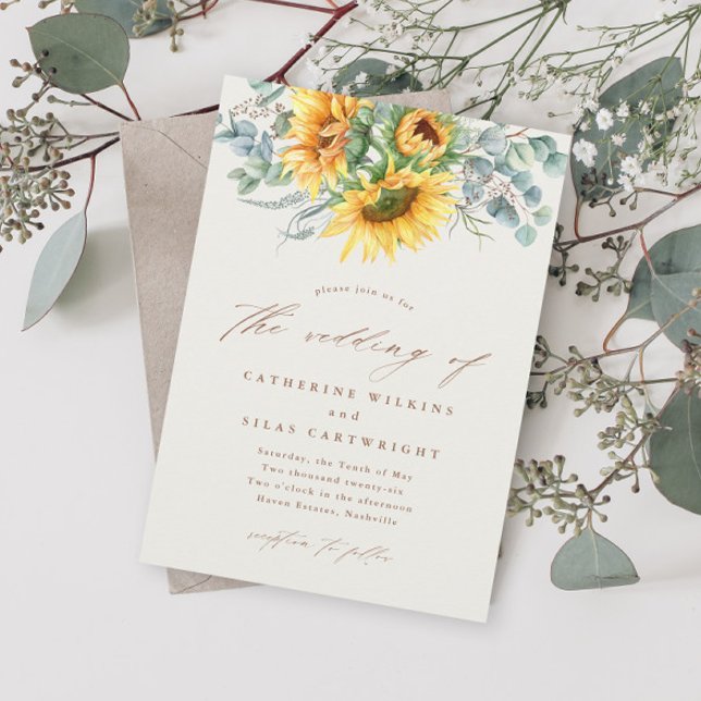 Invitación Elegante Boda Rústico de Girasol (Subido por el creador)