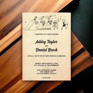 Invitación Elegante Boda Rústico de la Vieja Ceremonia Retro