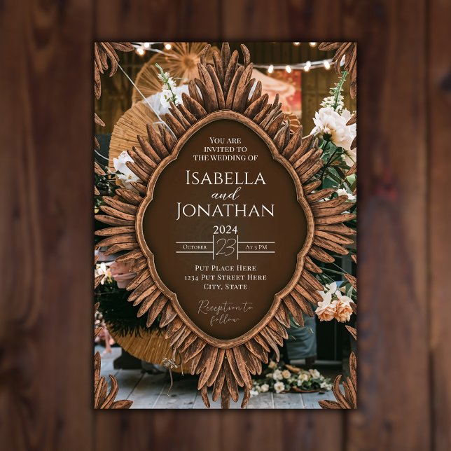 Invitación Elegante Boda rústico de madera (Subido por el creador)