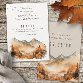 Invitación Elegante boda rústico de montaña de otoño