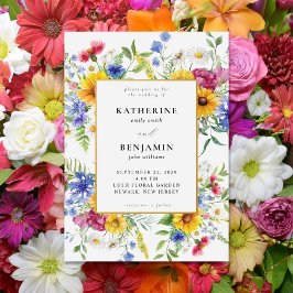 Invitación Elegante Boda Rústico de Verano Floral