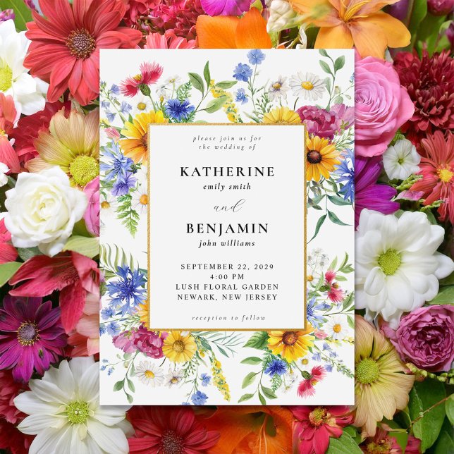 Invitación Elegante Boda Rústico de Verano Floral (Subido por el creador)