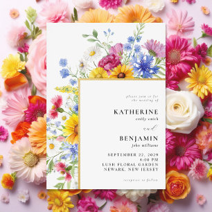 Invitación Elegante Boda Rústico de Verano Floral