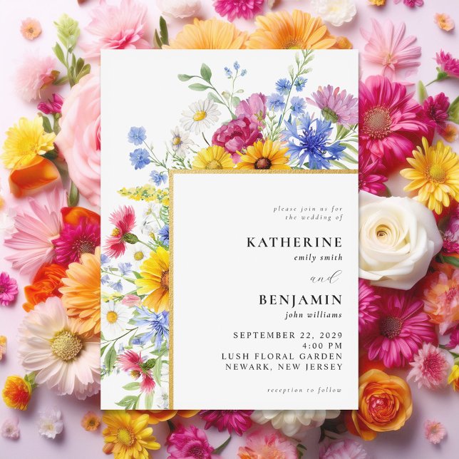 Invitación Elegante Boda Rústico de Verano Floral (Subido por el creador)