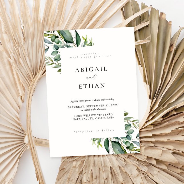 Invitación Elegante Boda Rústico de Verdor (Subido por el creador)