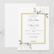 Elegante Boda Rústico Eucalyptus Calligraphy Gold