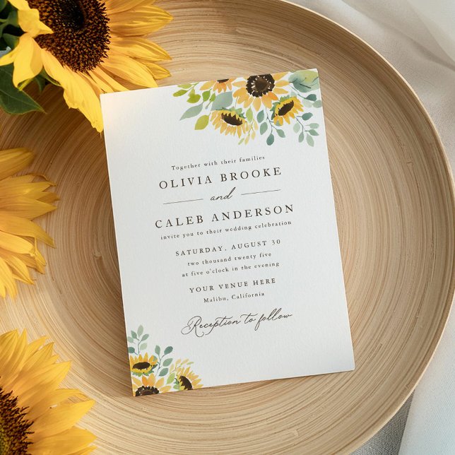 Invitación Elegante Boda Rústico Floral de girasol (Subido por el creador)
