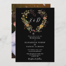 Elegante Boda Rústico Floral Heart Photo