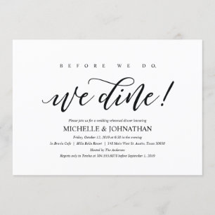 Invitación Elegante Boda rústico invita a cenar