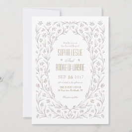 Invitación Elegante boda rústico lila con flores