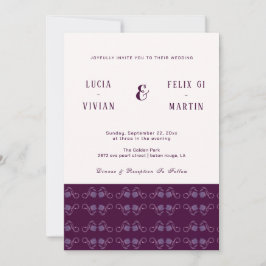 Invitación Elegante Boda Rústico Violeta De Dos Colores Paisl
