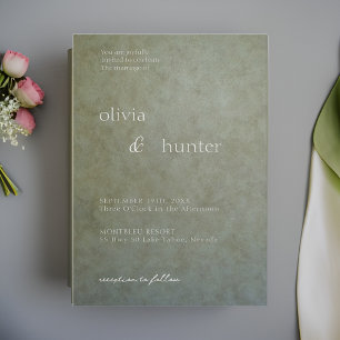 Invitación Elegante Boda Sage Gold