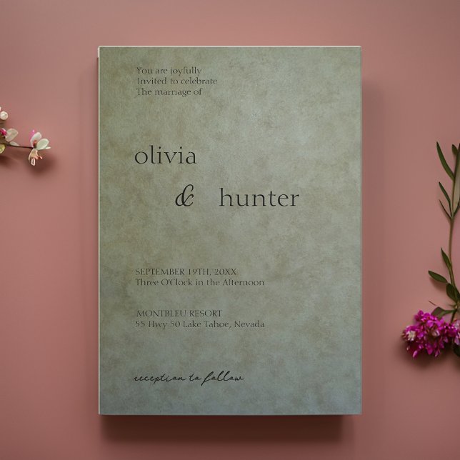 Invitación Elegante Boda Sage Gold (Subido por el creador)