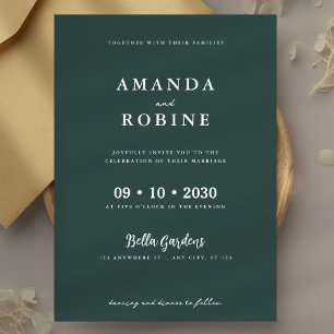 Invitación Elegante Boda Sage Green