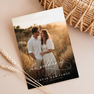 Invitación Elegante Boda Sencilla con Código QR y Foto Presup