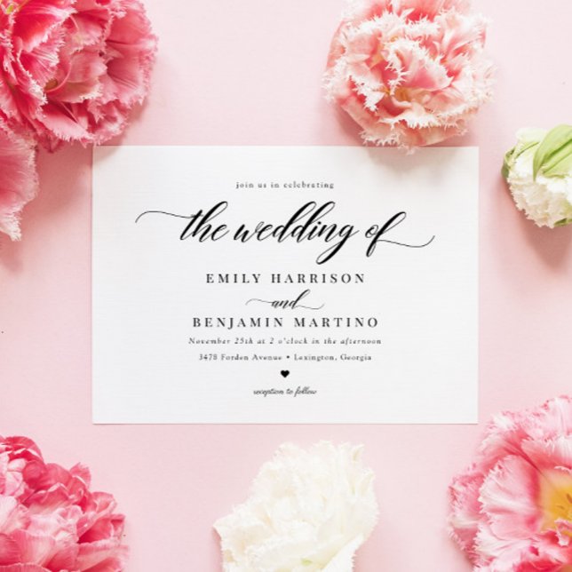 Invitación Elegante Boda sencillo de guión clásico (Subido por el creador)