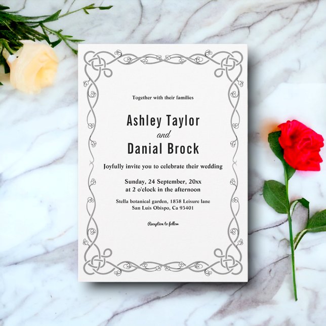 Invitación Elegante Boda Sencillo De Moda Blanco Y Negro Enma (Subido por el creador)