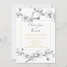 Invitación Elegante Boda sencillo y elegante de estilo orquíd