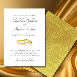 Invitación Elegante Boda sencillo y moderno de anillos de oro
