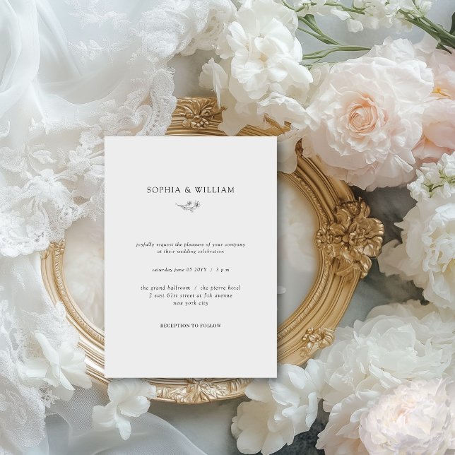 Invitación Elegante Boda simple Bella Artes de lujo (The Sophia invitation has a sleek, minimalist aesthetic but is still dainty and feminine.)