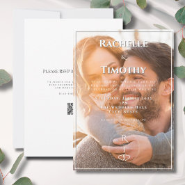 Invitación Elegante Boda simple de fotos en color Mongoram